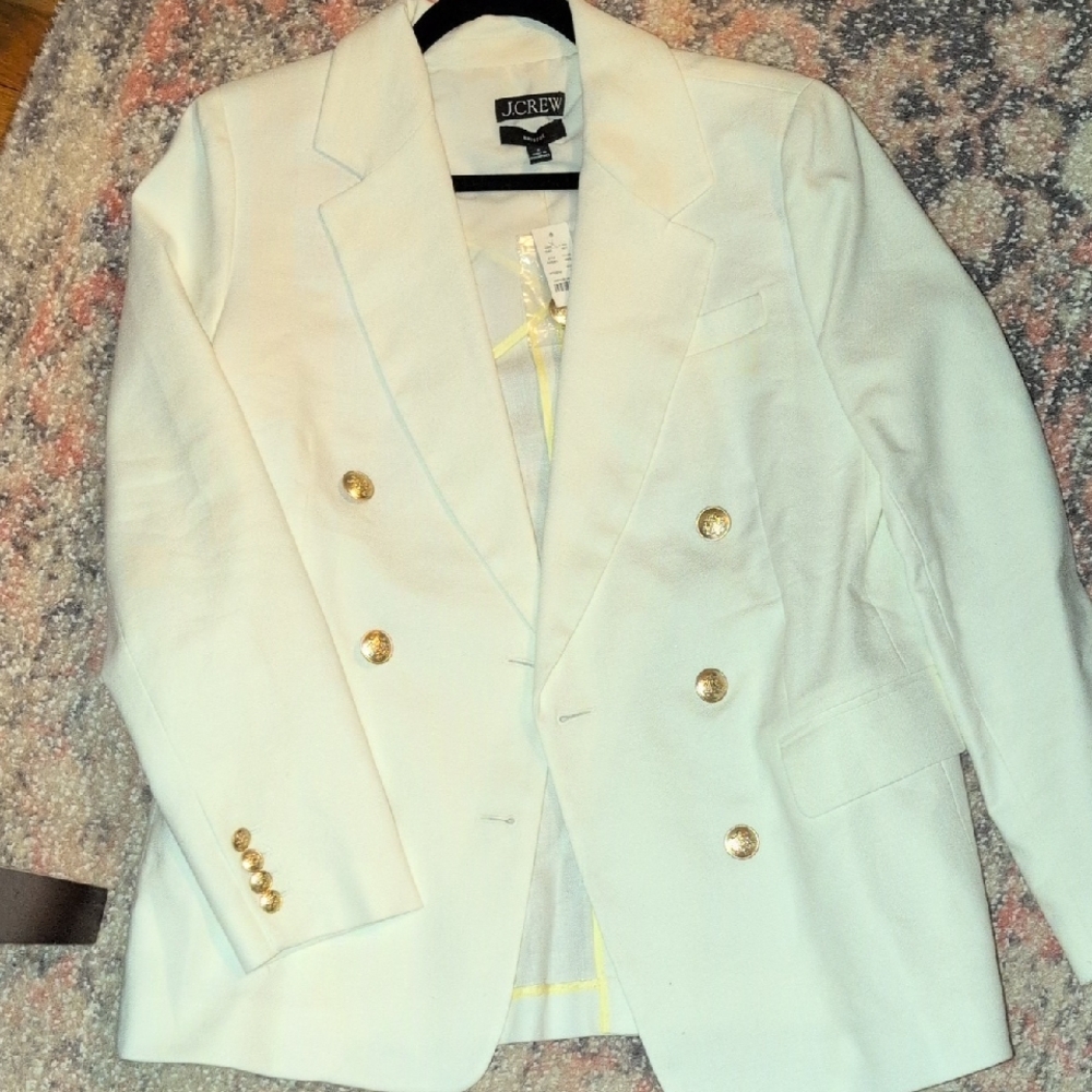 J.Crew White Blazer with Gold Buttons